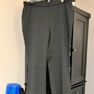 Women’s dark gray straight, leg pants.